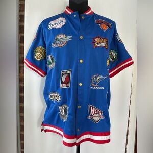 2002-03 NBA EAST & WEST TEAMS LOGO PATCH WARMUP JACKET UNIQUE SPORTS SIZE 2XL